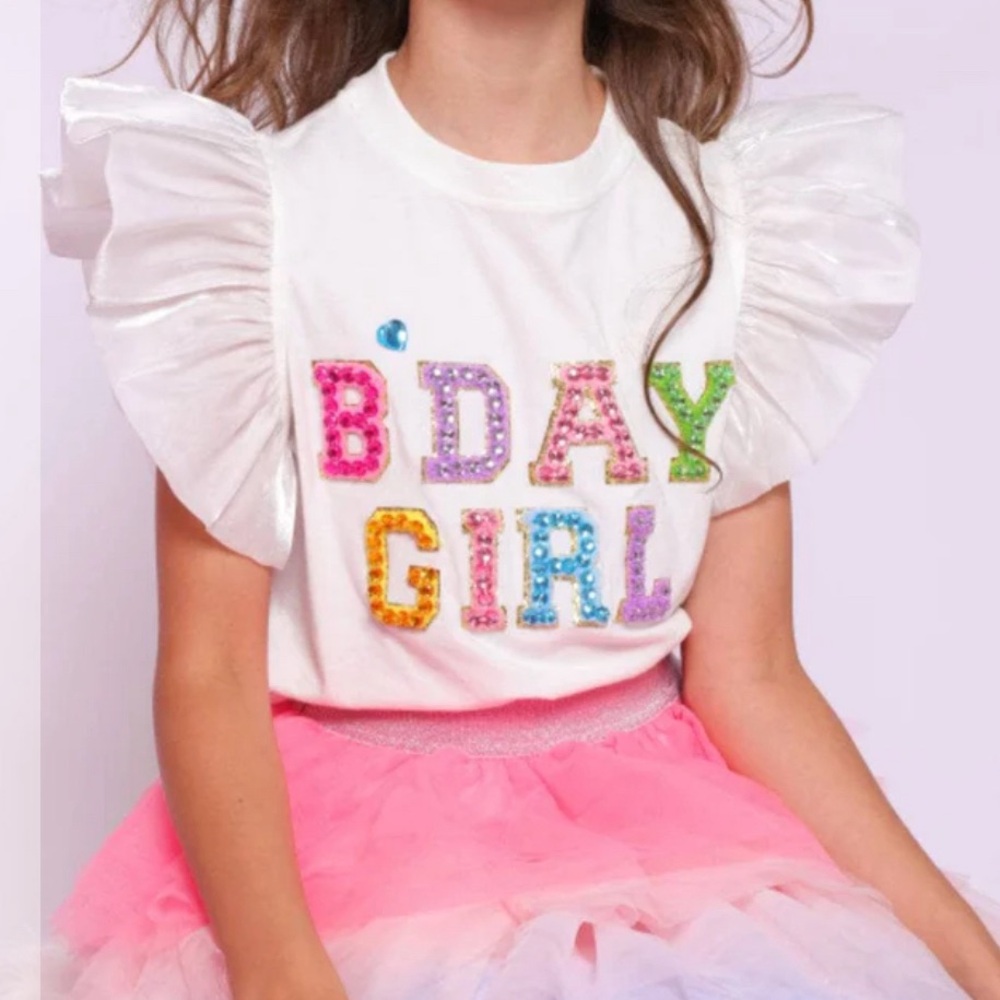 LOLA AND THE BOYS BIRTHDAY GIRL GEM RUFFLE SHIRT